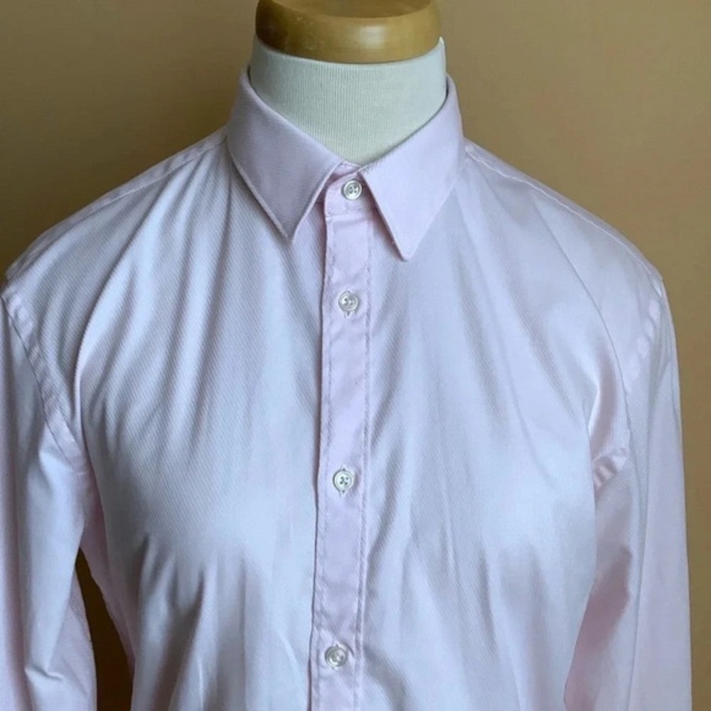 ZARA Pink Button Down Shirt Size M Slim Fit - Picture 5 of 14